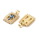 Латунные микропаве прозрачные подвески с фианитом KK-S048-09G-2