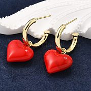 Серьги-гвоздики из латуни с эмалью для женщин EJEW-G430-03G