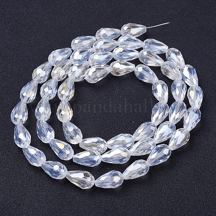 Стеклянные бусины с гальваническим покрытием  EGLA-D015-15x10mm-01-1