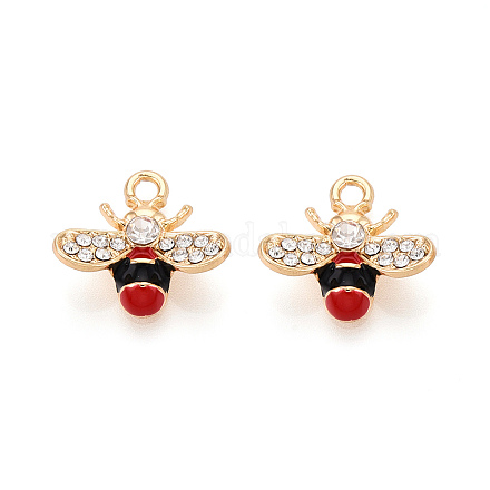 Rhinestone сплава и эмали подвески PALLOY-T092-41G-03-1