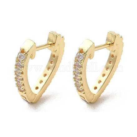 Серьги-кольца из латуни с микропаве из кубического циркония EJEW-A031-16G-1
