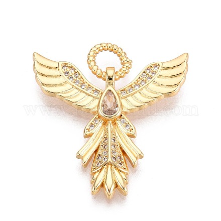 Кубический цирконий из латуни со стеклянными подвесками KK-U055-10G-01-1