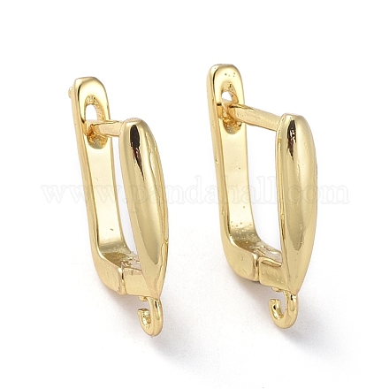 Латунные серьги-кольца с застежкой сзади ZIRC-G158-20G-1