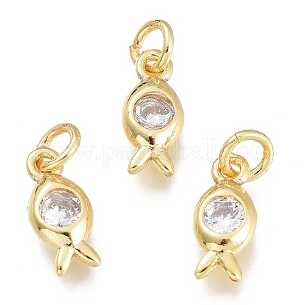 Латунные микропаве прозрачные кубические циркониевые подвески KK-M206-49G-1