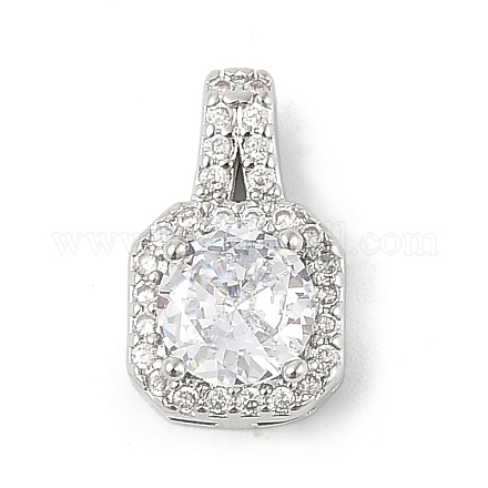 Латунные микропаве прозрачные подвески с фианитом KK-R219-35P-1