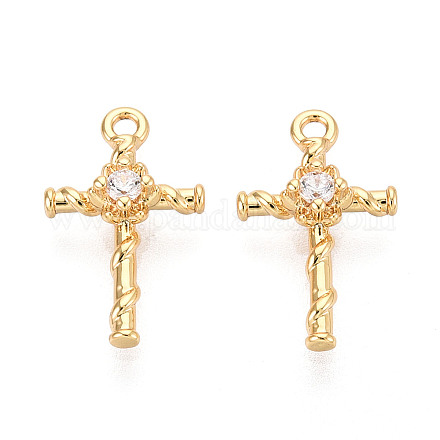 Подвески из латуни с прозрачным фианитом KK-T074-105G-1