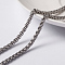 Tarnish Resistant 304 Stainless Steel Wheat Chains, Foxtail Chain, Unwelded, with Spool, Stainless Steel Color, 5x3x1mm, about 65.61 Feet(20m)/roll
