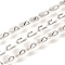 304 Stainless Steel Oval Link Chains, Unwelded, with Spool, Stainless Steel Color, 7x2.5x1.5mm