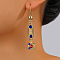 Fashionable Classic Brass Flower Dangle Earrings for Women, Gold Plated, Elegant and Versatile
