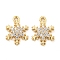 Brass Micro Pave Clear Cubic Zirconia Pendants, Cadmium Free & Nickel Free & Lead Free, Snowflake, Light Gold, 14.5x10.5x3mm, Hole: 1.4mm