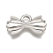 304 Stainless Steel Pendants, Bowknot Charm, Anti-Tarnish, Stainless Steel Color, 13.5x23.5x4mm, Hole: 3.5mm