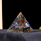 Resin Orgonite Pyramid Display Decorations, with Natural Obsidian, for Home Office Desk, 60mm