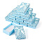 Heart Pattern Cardboard Jewelry Packaging Boxes, with Sponge Inside and Paper, for Rings, Small Watches, Necklaces, Earrings, Bracelets, Rectangle with Bowknot, Light Blue, 8.1x5x2.8cm