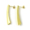 Brass Stud Earring, Rectangle, Real 18K Gold Plated, 41.5x4.5mm