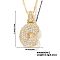 Elegant Brass Micro Pave Clear Cubic Zirconia 3D Initial Necklaces, Perfect Gift for Her, Golden, Letter C, 15.75 inch(40cm)