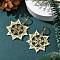 Snowflake 304 Stainless Steel Leverback Earrings, with Glass Seed Beads and Alloy Pendants, Golden, 45x35x10mm