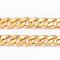 Ion Plating(IP) 304 Stainless Steel Cuban Link Chains, Curb Chains, Twisted Chains, Unwelded, with Spool, Faceted, Golden, 5.5x3.8x1mm, about 32.8 Feet(10m)/roll