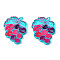 Autumn Theme Translucent Acrylic Pendants, 3D Printed, Grape, Cyan, 36.5x30.5x3mm, Hole: 1.2mm