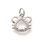Rack Plating Brass Micro Pave Cubic Zirconia Pendants, Long-Lasting Plated, Lead Free & Cadmium Free, Zodiac Signs Charms, with Jump Ring, Mouse, 10.5x11x2mm