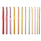 Aluminum Crochet Hooks Needles, Mixed Color, 150x3~11.5mm, Pin: 2mm/2.5mm/3mm/3.5mm/4mm/4.5mm/5mm/5.5mm/6mm/6.5mm/7mm/8mm, 12pcs/set