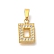 Ion Plating(IP) 304 Stainless Steel Micro Pave Cubic Zirconia Pendants, Rectangle, 11x7.5x1.5mm, Hole: 4x2.5mm