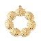 304 Stainless Steel Pendants, Flower Charms, Ion Plating(IP), Real 18K Gold Plated, 32x30x2.5mm, Hole: 1.6mm