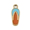304 Stainless Steel Enamel Charms, Golden, Flip Flops, 12x4.5x1mm, Hole: 1.5mm