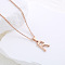 Stainless Steel Letter Pendant Necklaces for Women Men, Rose Gold, Letter R