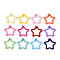 Spray Painted Iron Key Snap Hook Clasps for Keychains, with Jump Ring, Star, Mixed Color, 33x33x3.2mm, Inner Diameter: 28.5x28.5mm