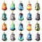 30Pcs 10 Styles Rack Plating Alloy Pendants, Printed, Lead Free & Cadmium Free & Nickel Free, Leaf Charm, Light Gold, Mixed Color, 19x10.5x2.5mm, Hole: 1.6mm, 3pcs/style