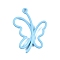 Baking Paint Alloy Pendants, Butterfly, Light Sky Blue, 26x19x2mm, Hole: 2mm