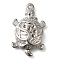 304 Stainless Steel Pendant Rhinestone Setting, Tortoise Charm, Stainless Steel Color, Fit for 1.4mm Rhinestone, 27x17x4mm, Hole: 1.4mm