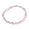 Natural Amethyst Stretch Bracelets, with 925 Sterling Silver Spacer Beads, Round, 2-1/8 inch(5.5cm)