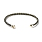 Stainless Steel Cuff Bangle Making, with Golden Tone Brass Finding, for Half Drilled Beads, Black, Inner Diameter: 1-3/4x2-3/8 inch(4.6x6cm), Pin: 1mm