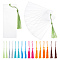 64Pcs 8 Colors Polyester Tassel Decorations, Pendant Decorations & 50Pcs Rectangle PVC Transparent Plastic Bags, Mixed Color, 130x6mm, 8pcs/color