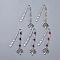 Alloy Bookmarks, with Glass Beads, Tree, Antique Silver, Mixed Color, 101.5mm