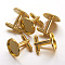 Brass Cufflinks, Cuff Button, with Tray, Golden, 18x18mm, Tray: 16mm