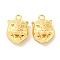 Brass Charms, Cadmium Free & Nickel Free & Lead Free, Tiger, Real 18K Gold Plated, 12x9x6mm, Hole: 1.4mm