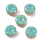 Lampwork Beads, Doughnut, Turquoise, 15x10mm, Hole: 1.2mm