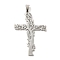 Non-Tarnish 304 Stainless Steel Pendants, Tree of Life Cross Charm, Stainless Steel Color, 48.5x33.5x1.3mm, Hole: 5.5x3mm