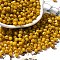 Baking Paint Glass Seed Beads, Bicone, Gold, 4.5x4mm, Hole: 1.1mm, about 6428pcs/pound