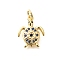 Brass Micro Pave Cubic Zirconia Pendants, Tortoise Charms, with Jump Ring, Rack Plating, Long-Lasting Plated, Lead Free & Cadmium Free, Real 18K Gold Plated, 16.5x13.5x2.5mm, Hole: 3mm