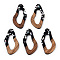 Opaque Resin & Walnut Wood Pendants, Teardrop Charms with Stars & Moon & Sun Paillettes, Silver, 38.5x20x3.5mm, Hole: 2mm