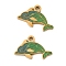 304 Stainless Steel Enamel Charms, Ion Plating(IP), Ocean Theme, Golden, Dolphin, 8x13x1.5mm, Hole: 1.2mm