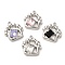 Alloy Pendant, with Glass, Platinum, Lead Free & Cadmium Free, Bag Charm, Mixed Color, 22x20x4.5mm, Hole: 1.5mm