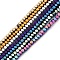 Electroplated Non-magnetic Hematite Beads Strands, Faceted, Cube, Mixed Color, 1.5x1.5x1.5mm, Hole: 0.5mm, about 269~275pcs/strand, 15.94''(40.5cm)