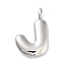 Rack Plating Brass Balloon Letter Pendants, Cadmium Free & Lead Free, Long-Lasting Plated, Platinum, Letter J, 17.5x11.5x4.5mm, hole: 2.5mm
