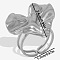 Stylish 304 Stainless Steel Heart Open Ring Women, Irregular Adjustable Ring, Stainless Steel Color, Inner Diameter: 17mm