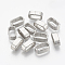 Non-Tarnish 304 Stainless Steel Slide Charm, Rectangle Oval, Stainless Steel Color, 12.5x5x7mm, Hole: 4x10mm