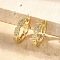 Oval Brass Micro Pave Clear Cubic Zirconia Hoop Earrings, Lead Free & Cadmium Free, Long-Lasting Plated, Real 18K Gold Plated, 15x16x3mm